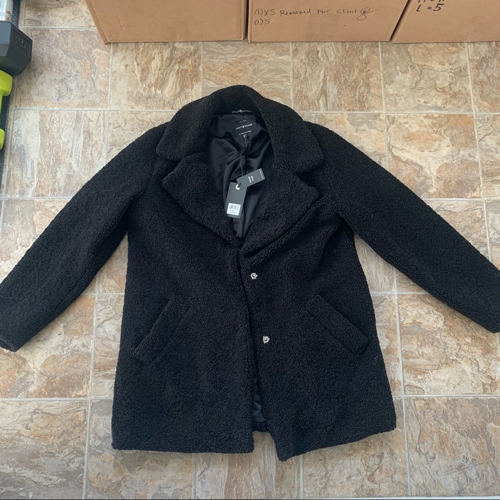 Lucky Brand Black Teddy Coat